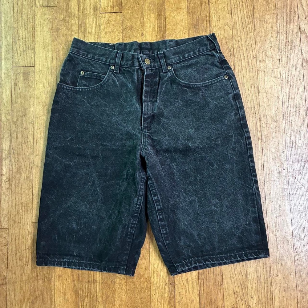Vintage Lee Black Denim Baggy Carpenter Shorts 32 Y2K Skater Jorts